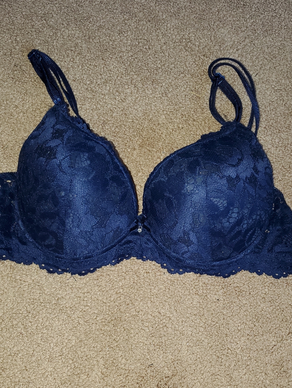 Navy Lace Underwire Bra - Women Intimates